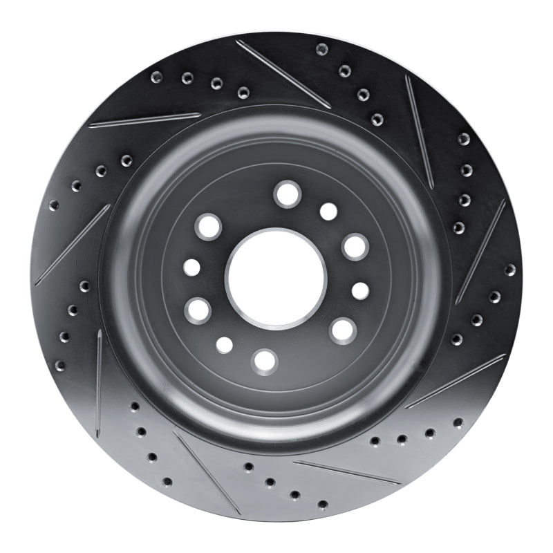 R1 21-25 Jeep Grand Wagoneer L Rear Left Drilled & Slotted Silver Brake Rotor