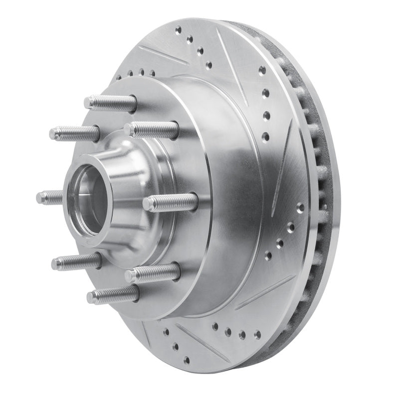 R1 99-02 Ford F-250 2WD (Super Duty) Front Right Drilled & Slotted Silver Brake Rotor