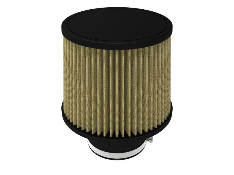 Universal aFe Magnum FLOW air filter with a cylindrical design, featuring pleated filter media and a black top.