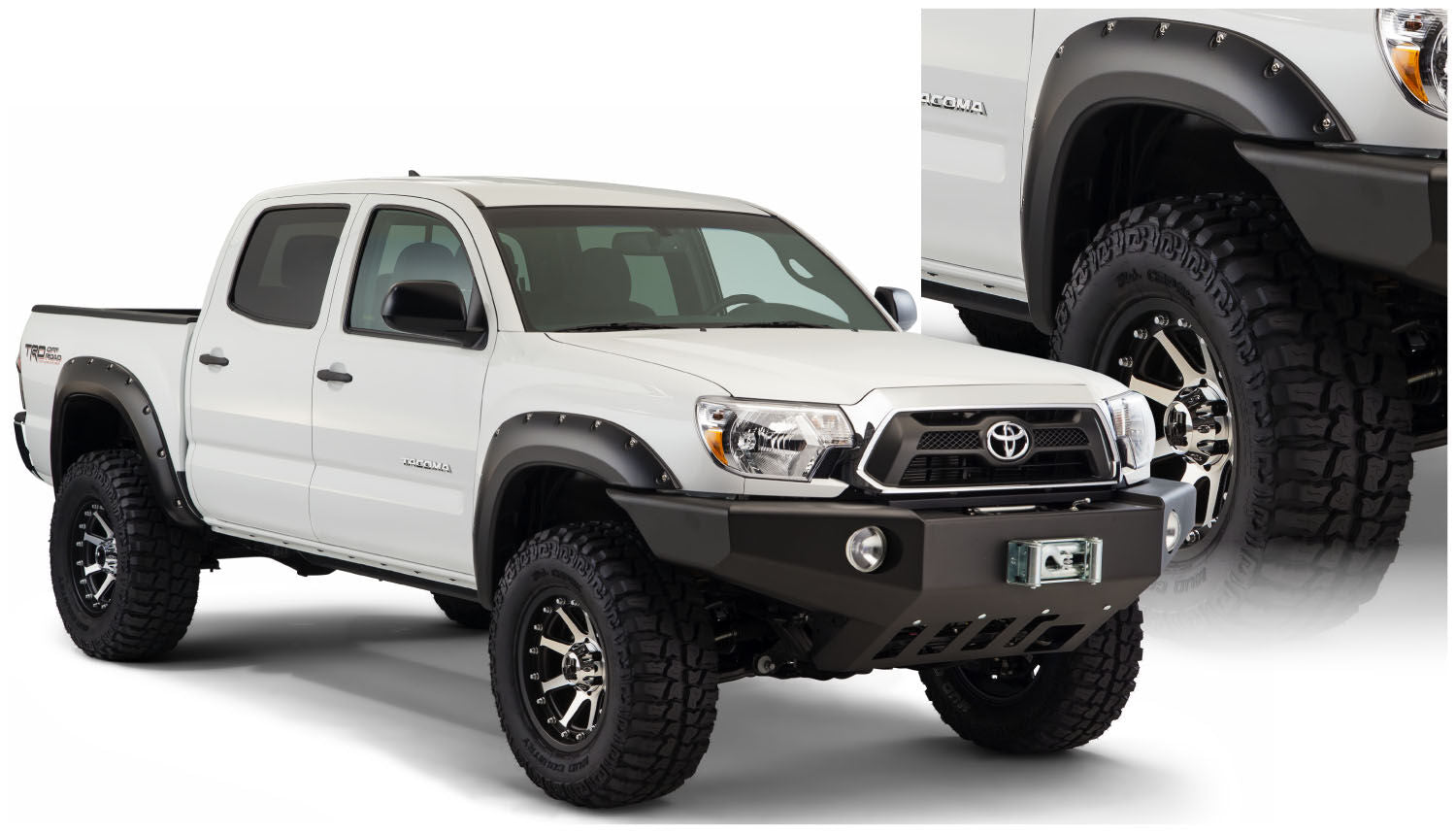 Pocket Style Fender Flare 4 PC Set For 2012-2015 Tacoma 73.5 Bed Length Husky Liners