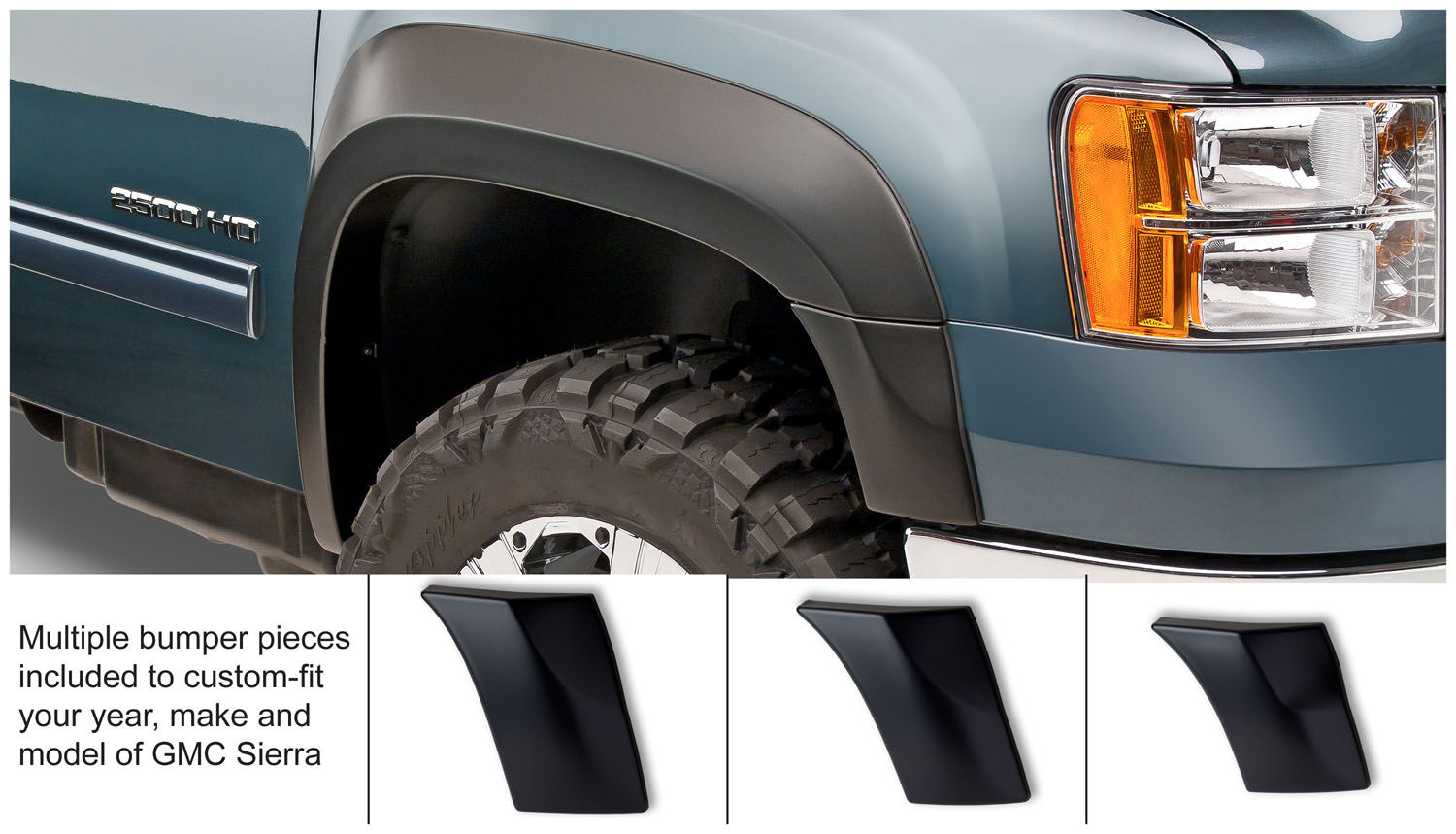 Extend-A-Fender 4 PC Fender Flare Set For 2014-2015 Sierra 1500 Husky Liners