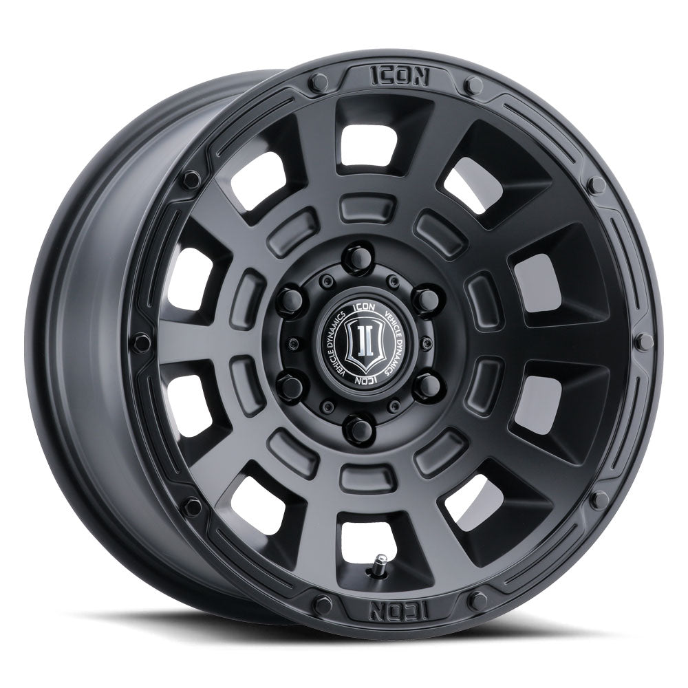 Thrust 17 X 8.5 / 5 X 150 / 25 MM / 5.75 Inch Back Space Satin Black, ICON Alloys