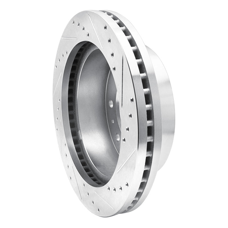 R1 2011-2025 Chevy Silverado 2500 HD/2500 HD Classic Front Left Drilled & Slotted Silver Brake Rotor