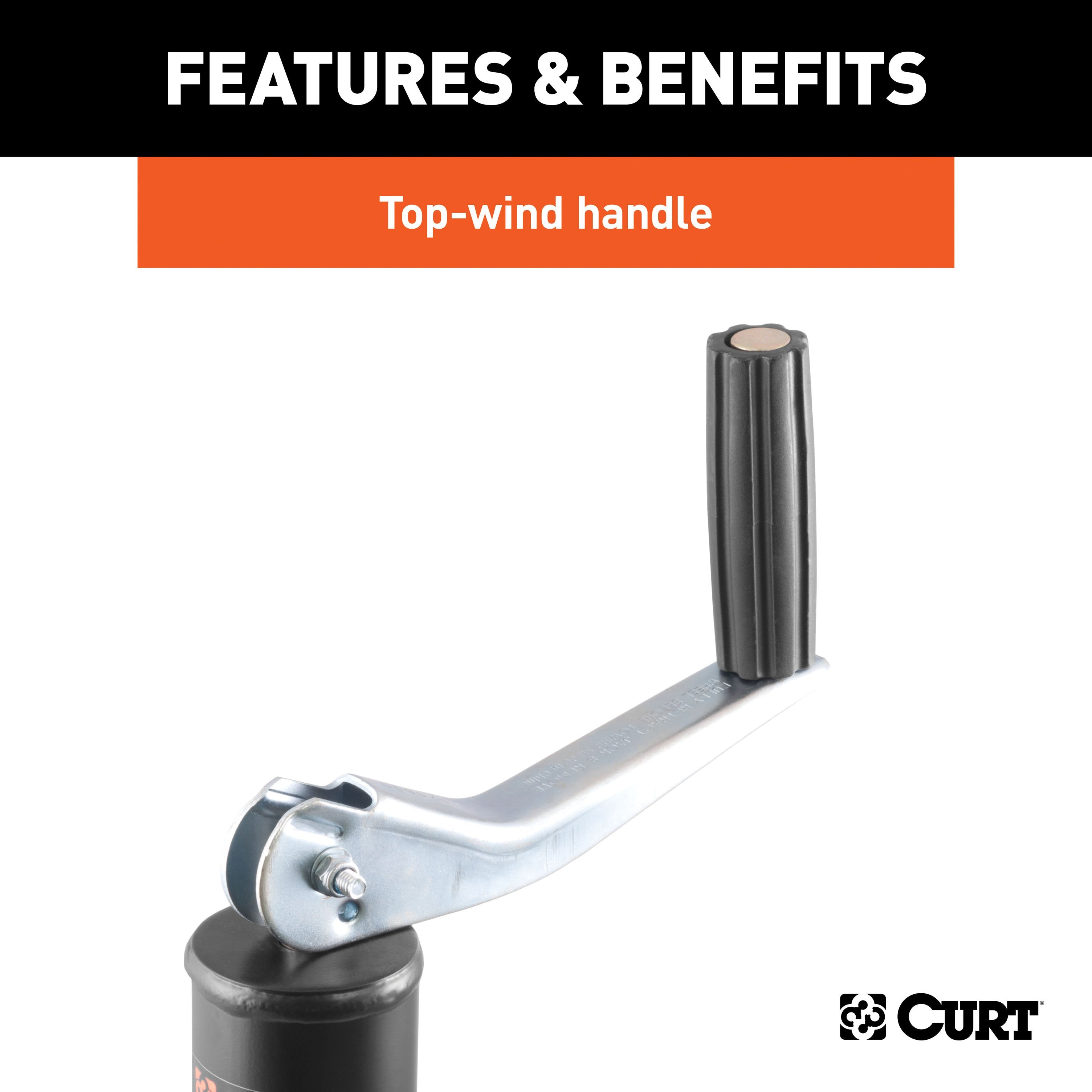 CURT A-Frame Trailer Jack, 5,000 lbs. Support Capacity, 14-1/8 Inches Vertical Travel Model 28250