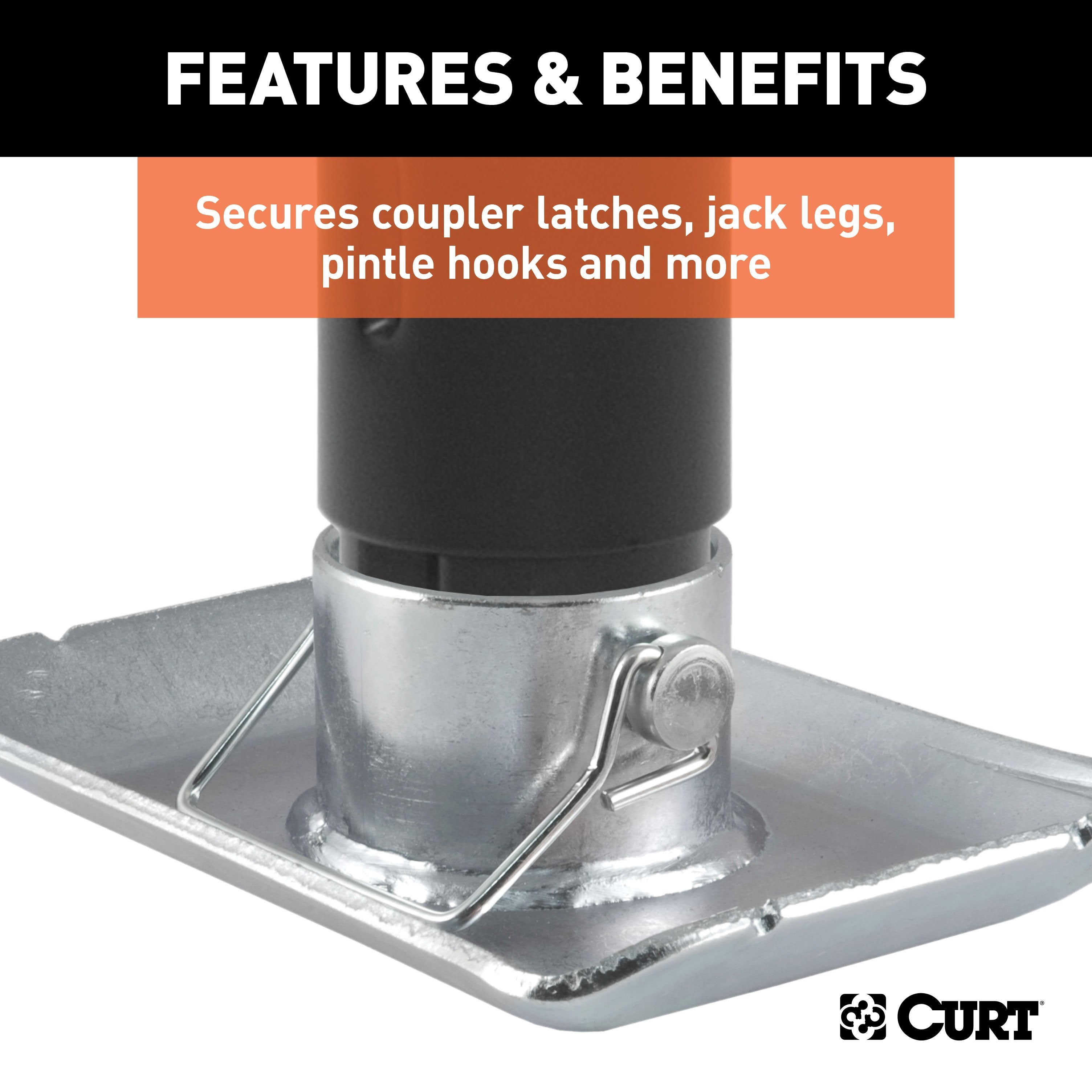 CURT Trailer Coupler Pin, 3/8-Inch Diameter x 2-3/4-Inch Long Model 28278