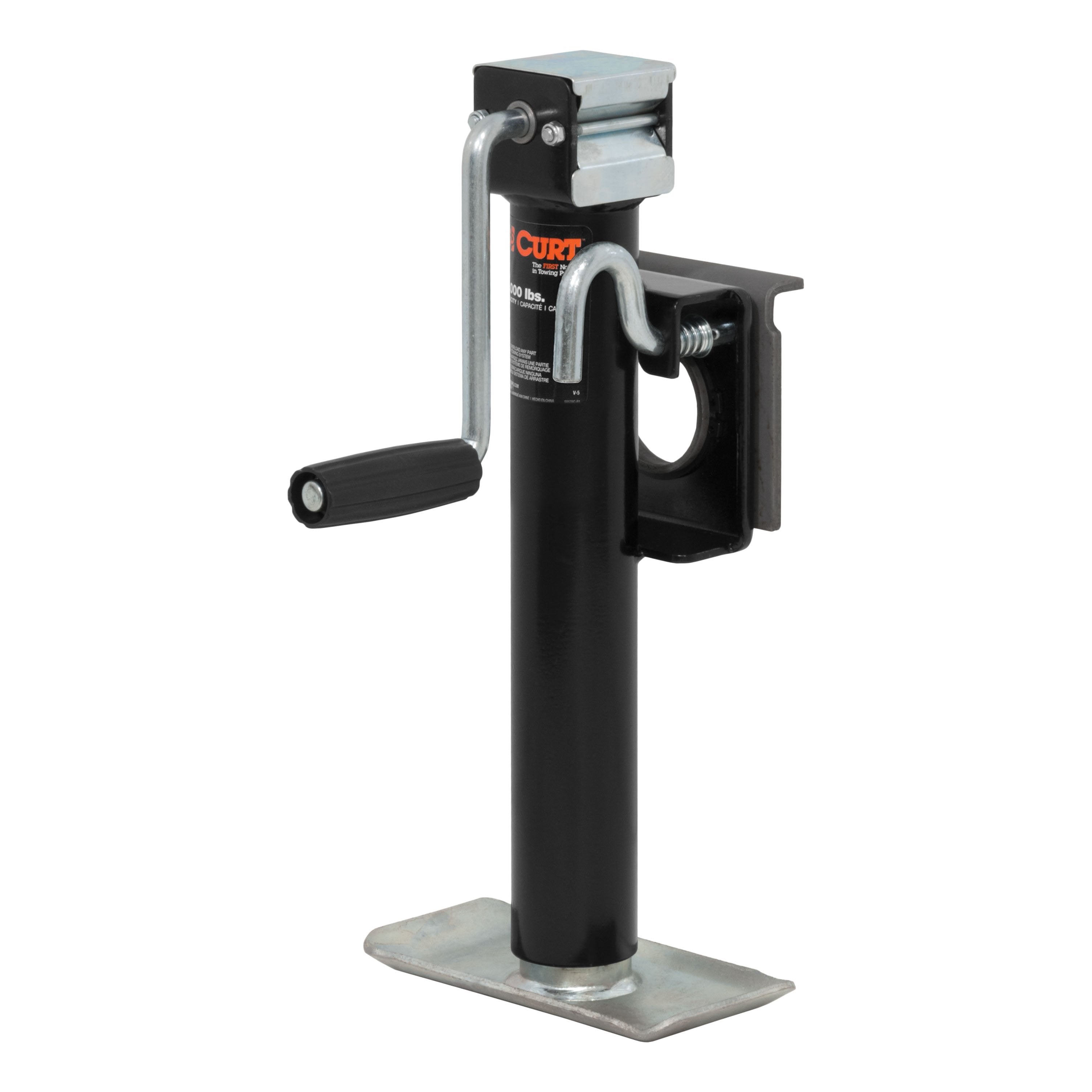 CURT Weld-On Bracket-Style Swivel Trailer Jack, 3,000 lbs. Support Capacity, 10 Inches Vertical Travel Model 28302