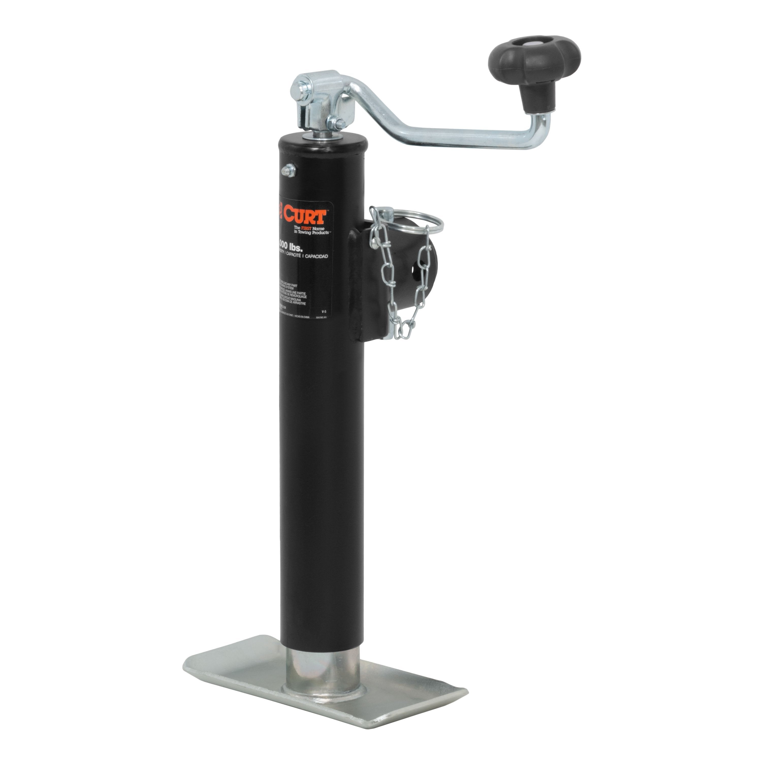 CURT Weld-On Pipe-Mount Swivel Trailer Jack, 3,000 lbs. Support Capacity, 10-3/4 Inches Vertical Travel Model 28320