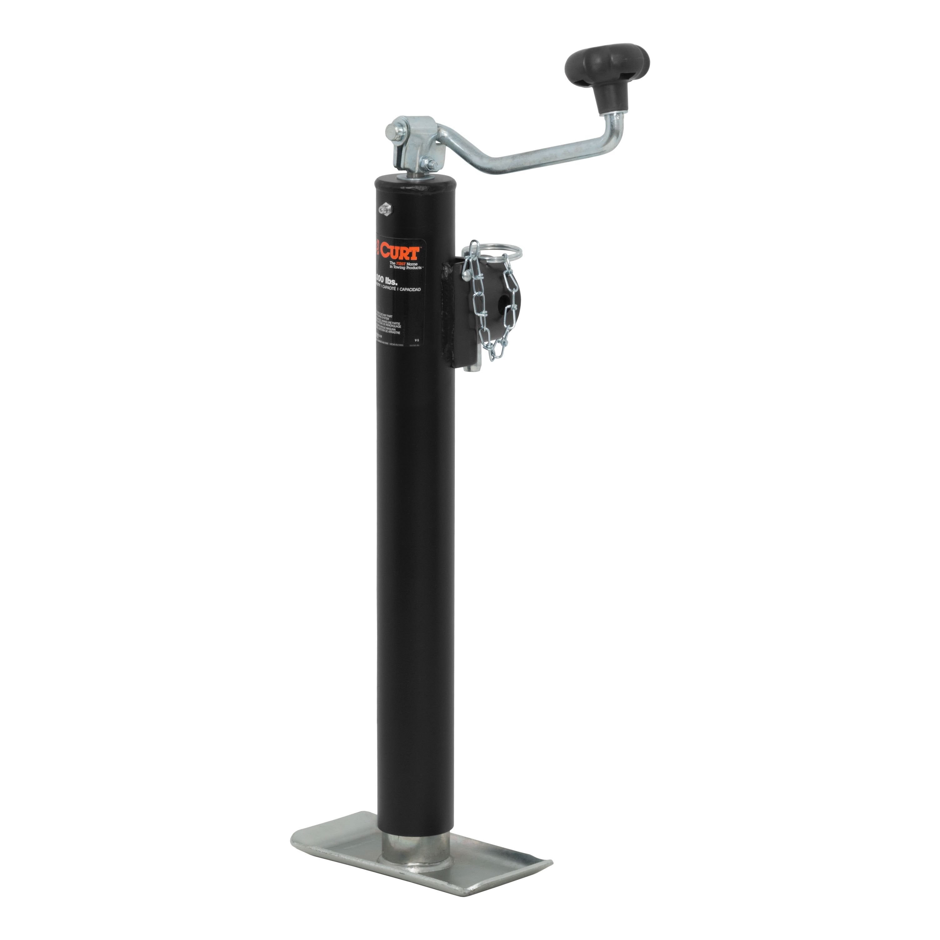 CURT Weld-On Pipe-Mount Swivel Trailer Jack, 2,000 lbs. 15 Inches Vertical Travel Model 28323