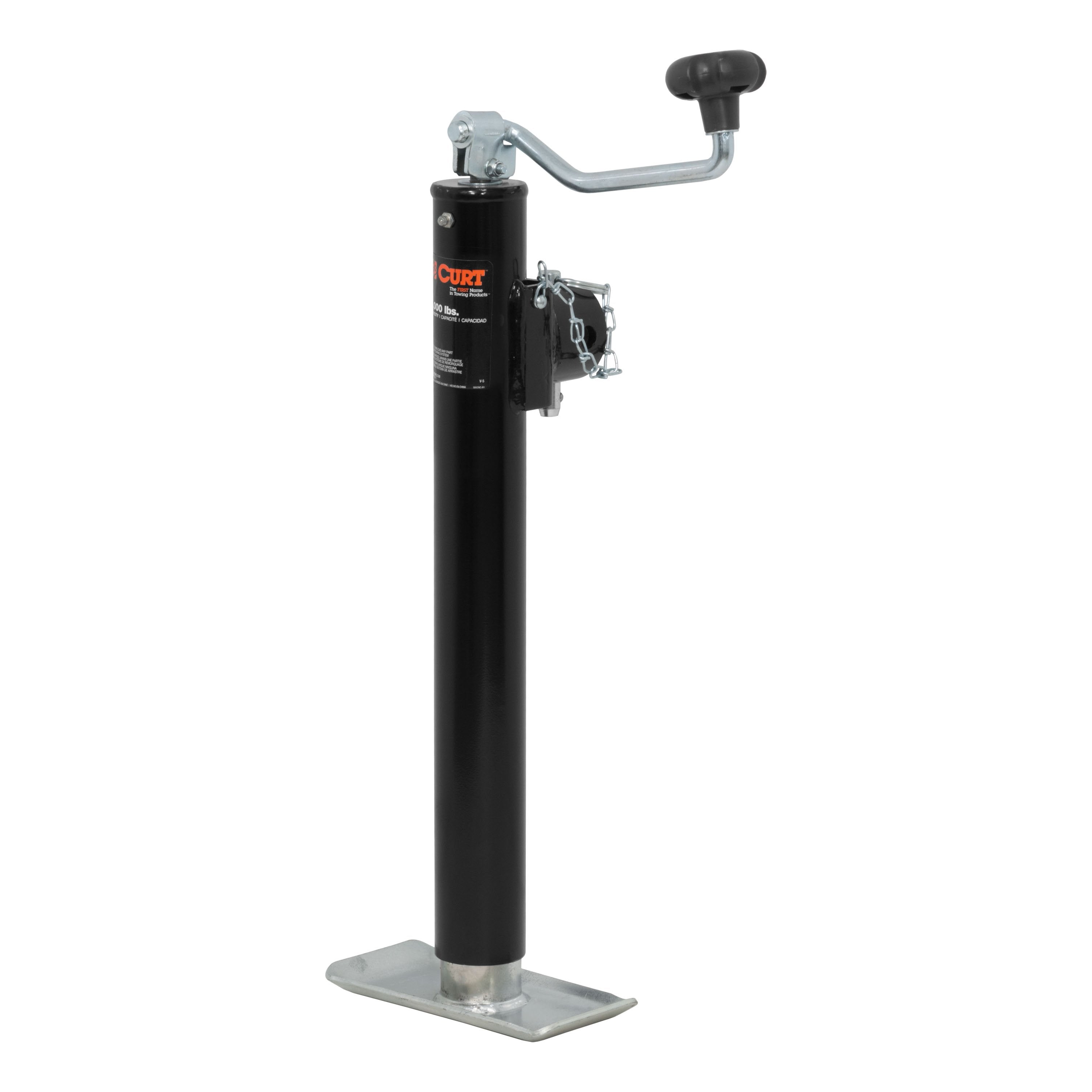 CURT Weld-On Pipe-Mount Swivel Trailer Jack, 5,000 lbs. Support Capacity, 15 Inches Vertical Travel Model 28356