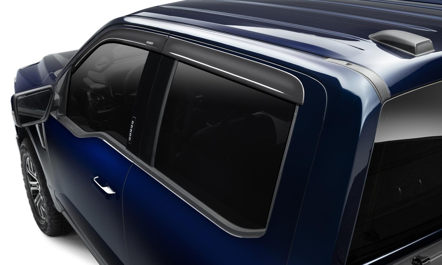 Low Profile Ventvisor Deflector Smoke Outside Mount 4 Piece For 2009-2014 F-150 Husky Liners