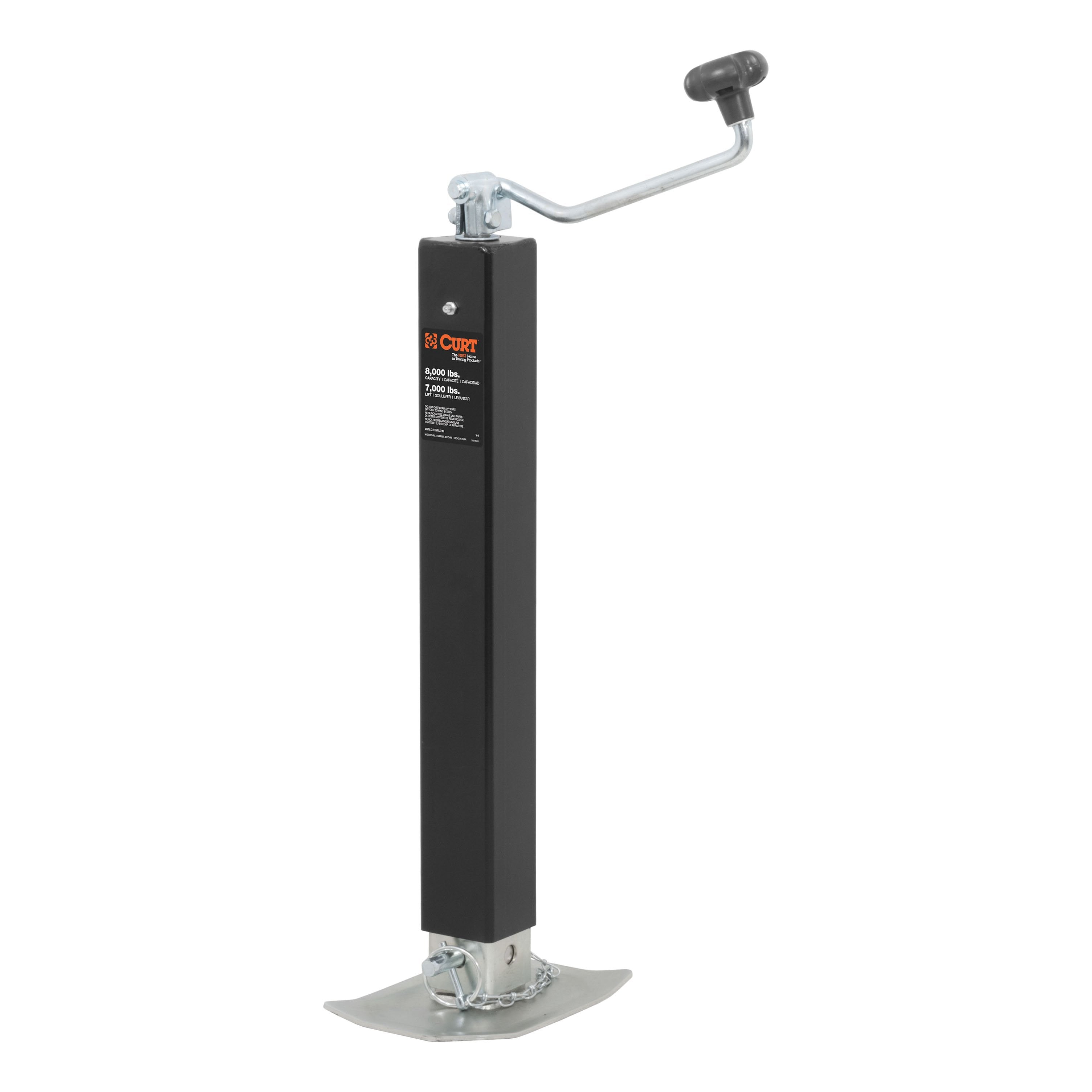 CURT Direct Weld On Heavy-Duty Trailer Jack, 8,000 lbs. Support Capacity, 15-1/4 Inches Vertical Travel Model 28570