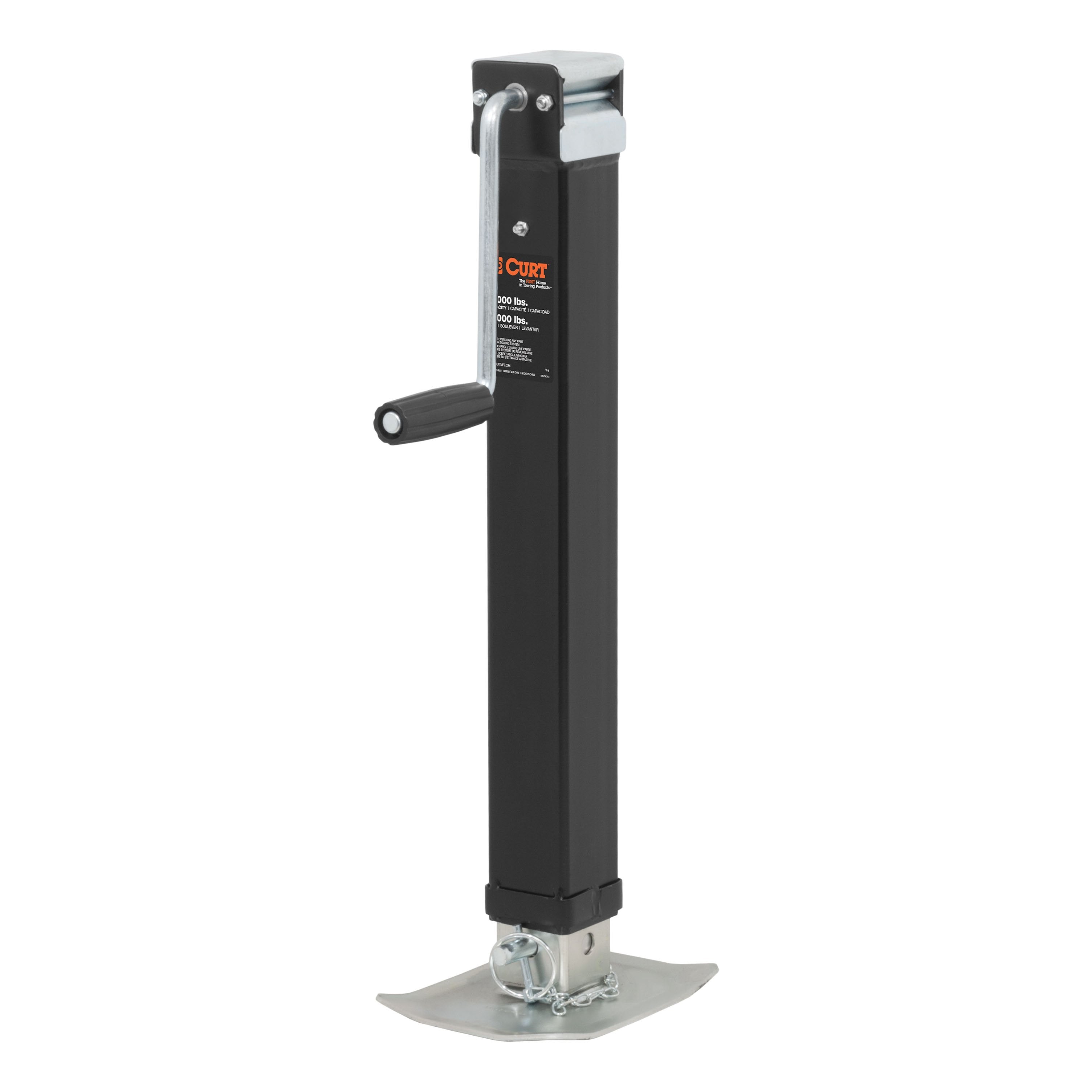 CURT Direct Weld On Heavy-Duty Trailer Jack, 8,000 lbs. Support Capacity, 15 Inches Vertical Travel Model 28575