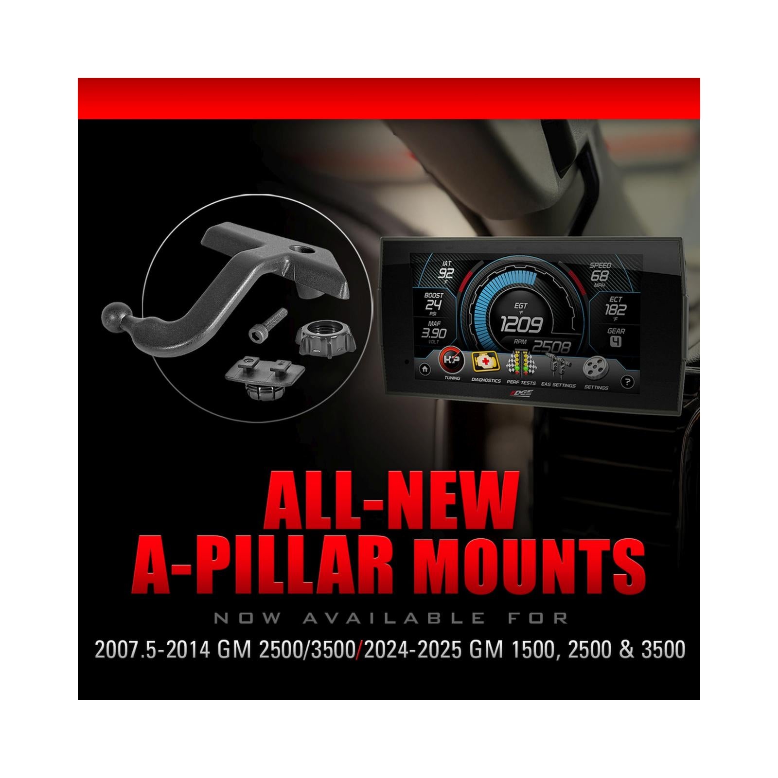 A-Pillar Display Mount 2024-2025 Silverado/Sierra 2500/3500 and 2022.5-2025 GM 1500 Refresh Edge Products