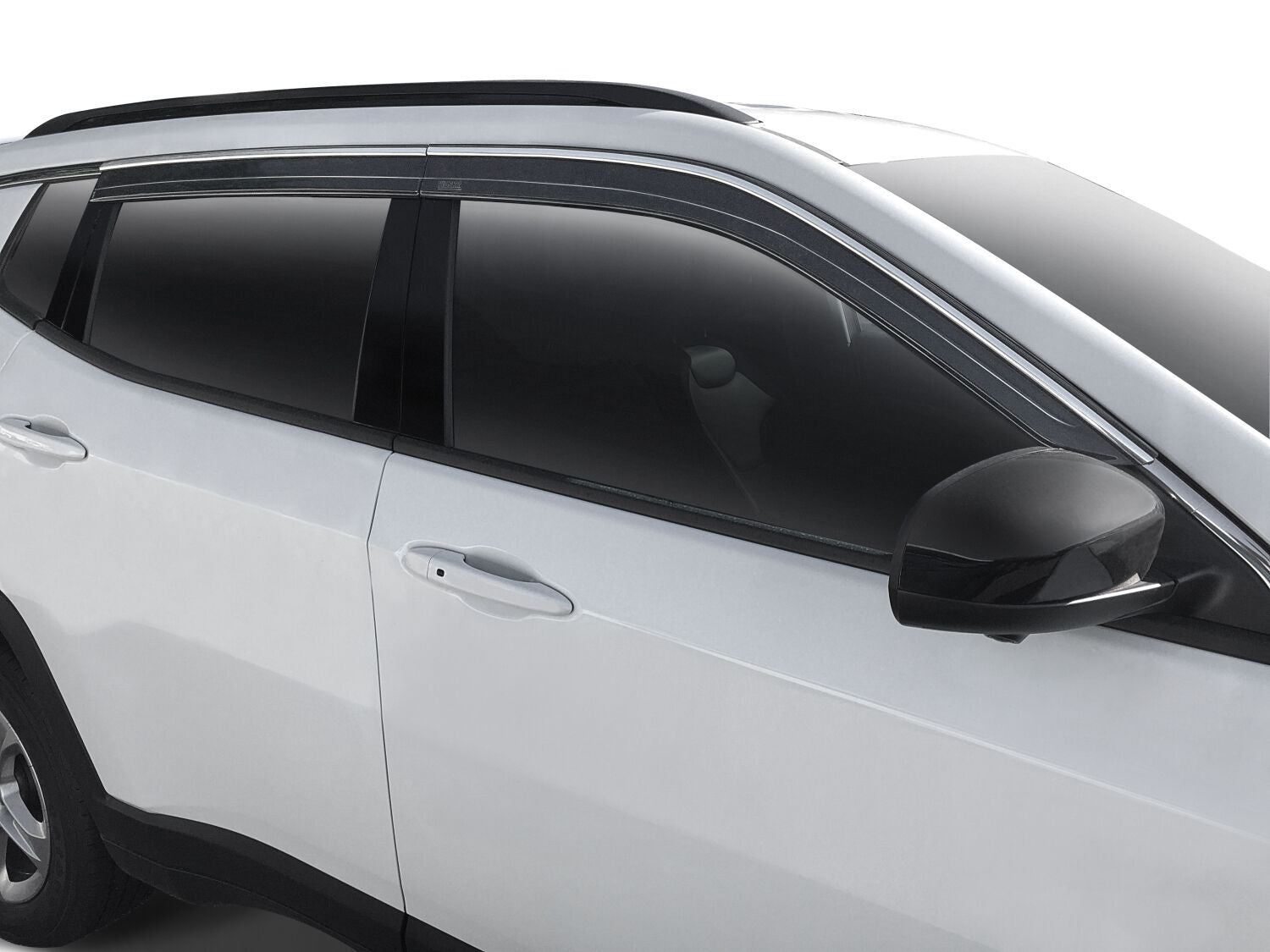 Low Profile Ventvisor Deflector Smoke with Chrome Trim Outside Mount 4 Piece For 2015-2020 Escalade ESV, Suburban, Yukon XL Husky Liners