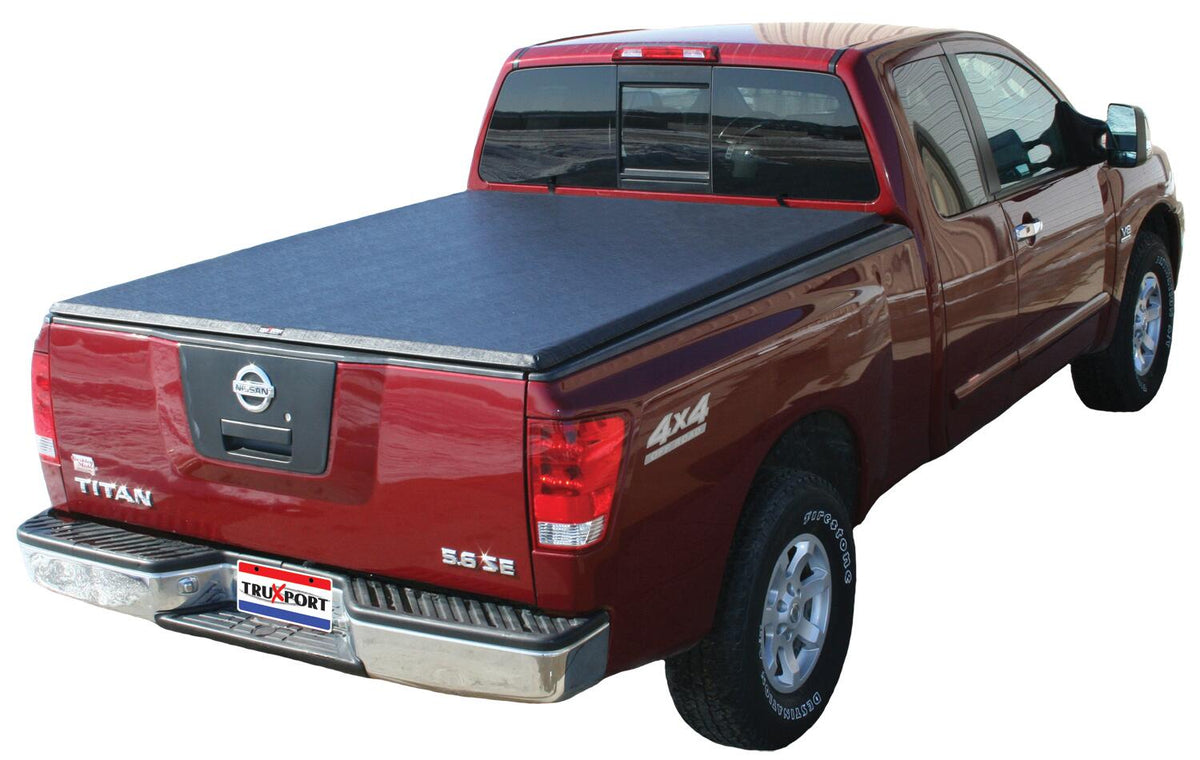 TruXport Tonneau Cover Black 2004-2015 Nissan Titan 6 Foot 6 Inch Bed with Utili-Track System Truxedo