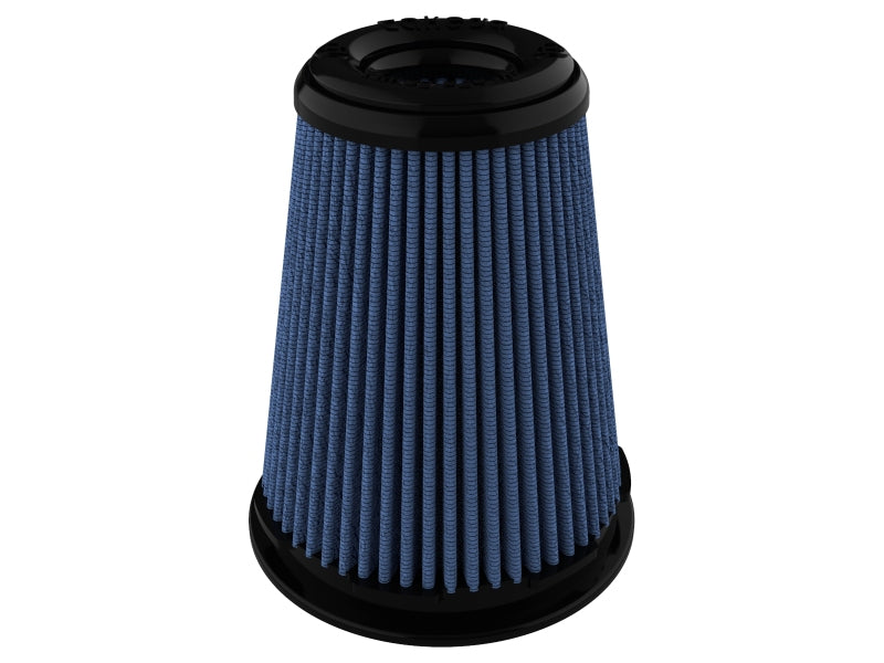 afe Takeda inverted air filter with a blue pleated design, measuring 3.5 inches at the top and bottom, and 6 inches in height.