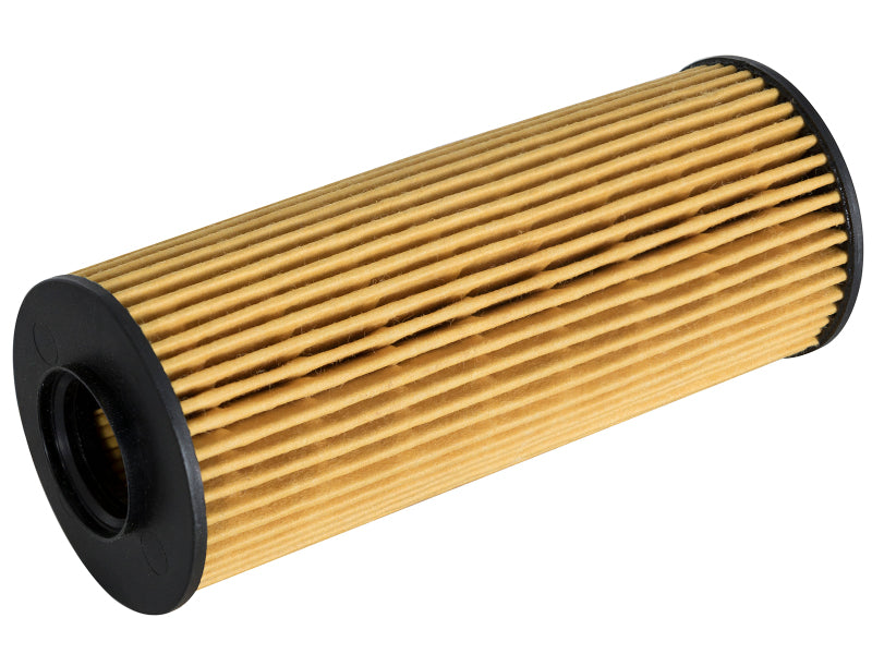 afe PROGUARD oil filter featuring a cylindrical design with pleated filter media for optimal engine protection.