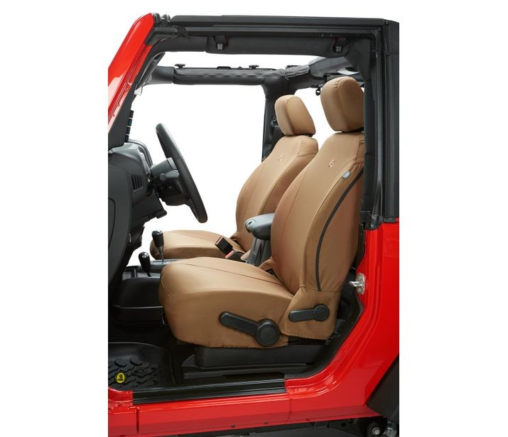 Jeep Wrangler Seat Covers For Jeep 2013-2018 Wrangler JK 4 Door Front Premium Vinyl Fabric Tan Bestop