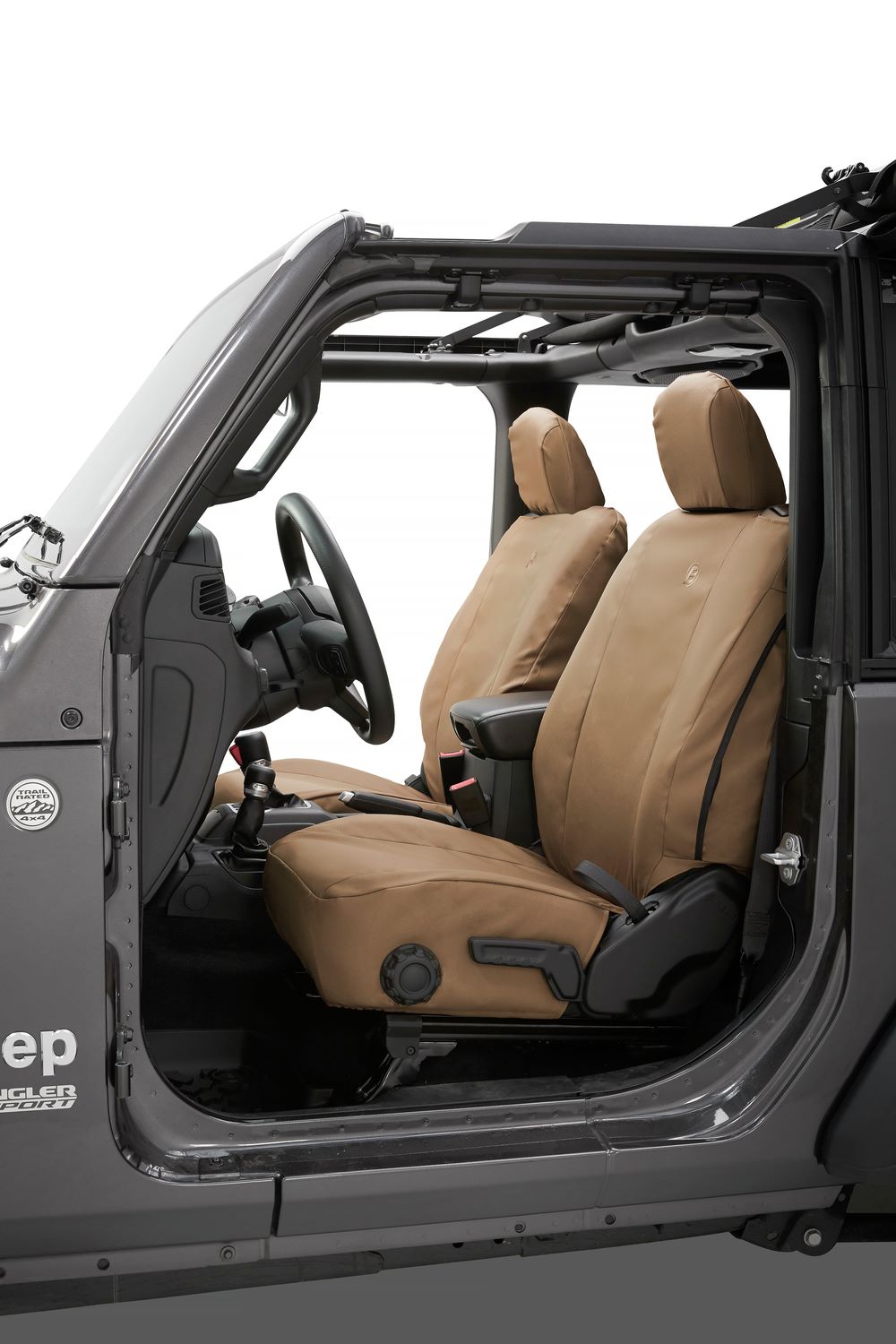 Seat Covers Jeep '18-26 Wrangler JL 2-Door Front Tan Bestop