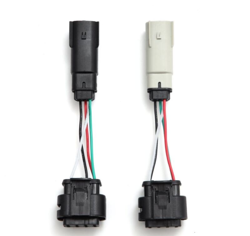 AlphaRex tail light converters for upgrading stock halogen lights to LUXX-Series, featuring dual connectors for easy installation.