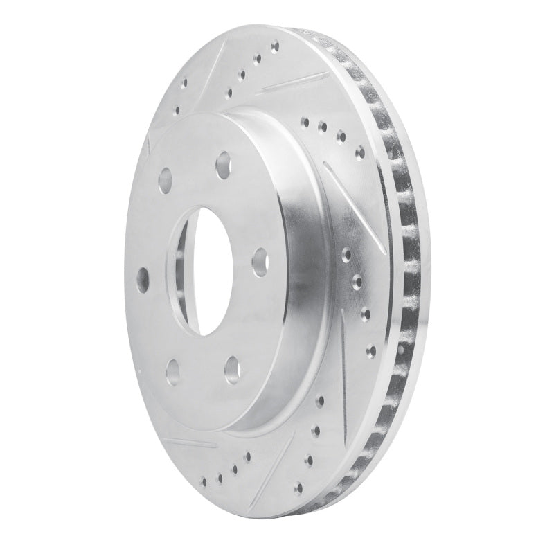 R1 21-22 Chevrolet Colorado Front Left Drilled & Slotted Silver Brake Rotor