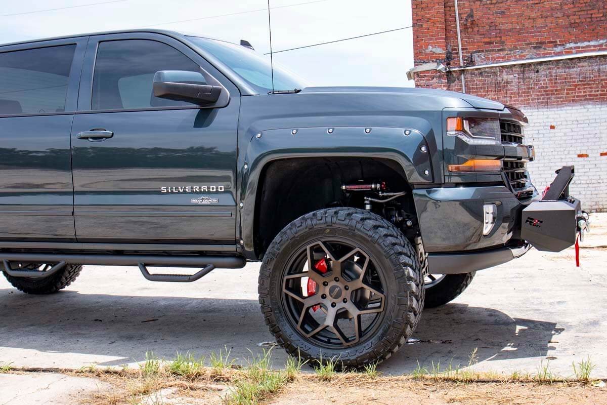 7 Inch Lift Kit Bracket Vertex/V2 Shks Silverado/Sierra 1500 (14-16) Rough Country