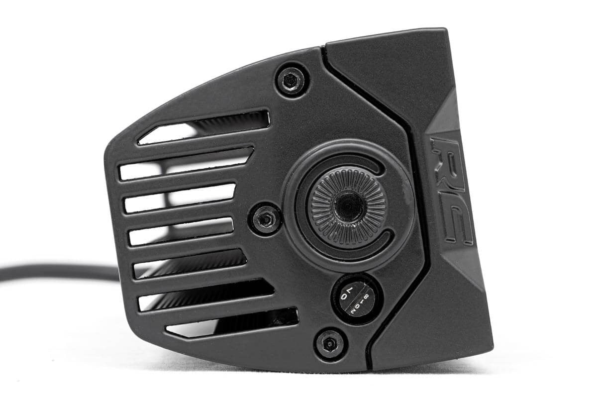 ROUGH COUNTRY 2-INCH SQUARE CREE LED LIGHTS - (PAIR | BLACK SERIES W/ AMBER DRL)