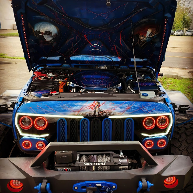 Oracle Vector Jeep Wrangler JK Grille Halo Kit - ColorSHIFT w/ BC1 Controller