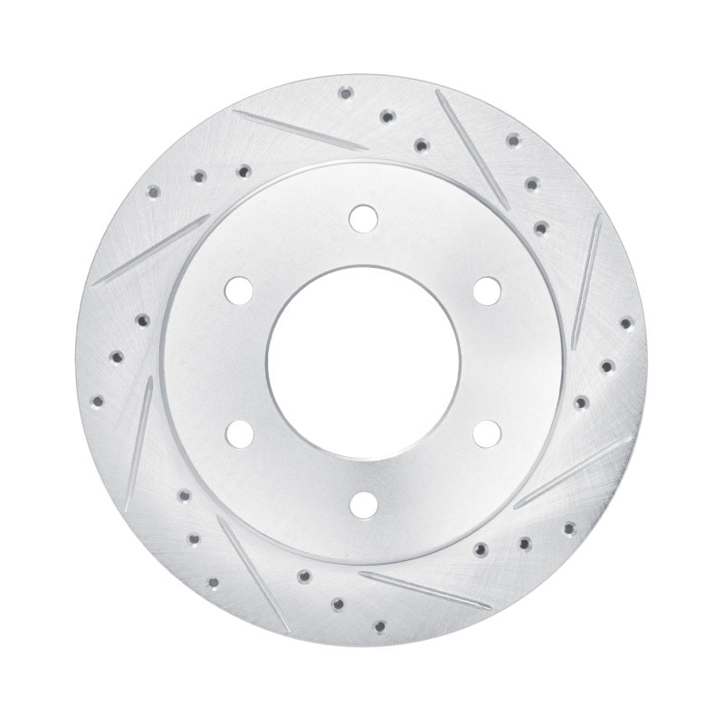R1 19-25 Ford BRONCO Rear Right Drilled & Slotted Silver Brake Rotor