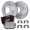 R1 11-22 Ford F-250 Super Duty Rear Drill/Slot Carbon Coated Rotor Set w/Off-Road/Tow Pads