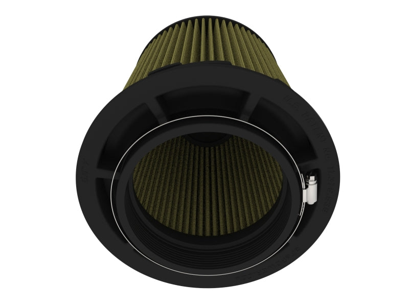 Afe Momentum Intake replacement air filter with inverted design, featuring a cylindrical shape and pleated filter media.