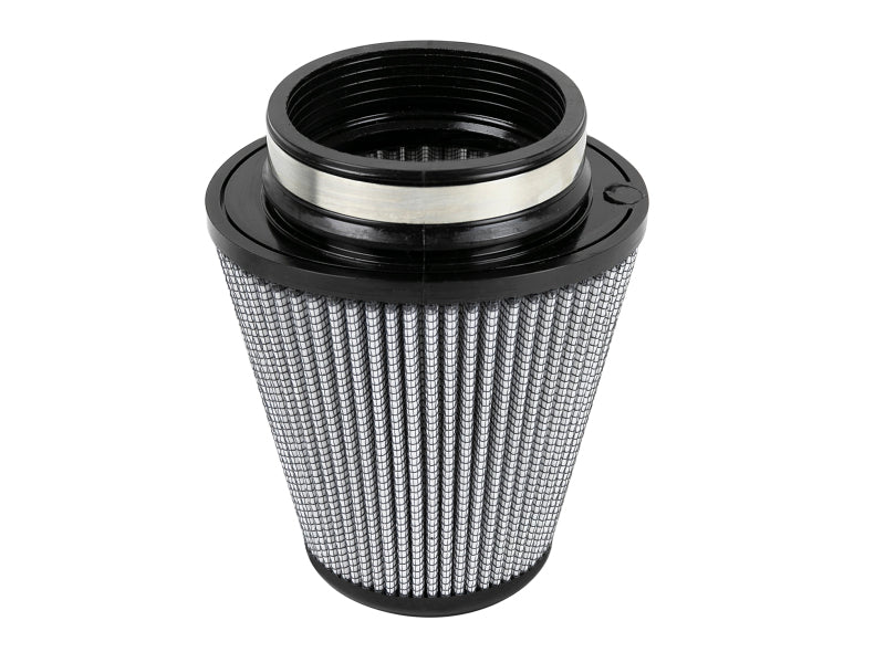 afe Magnum FORCE replacement air filter featuring a cylindrical design with a mesh exterior and threaded base for easy installation.
