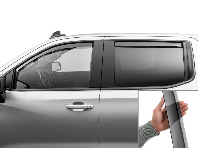 WeatherTech 19-23 GMC/Chevrolet Sierra / Silverado 1500 CC FR&RR Side Window Deflectors - Dark Tint