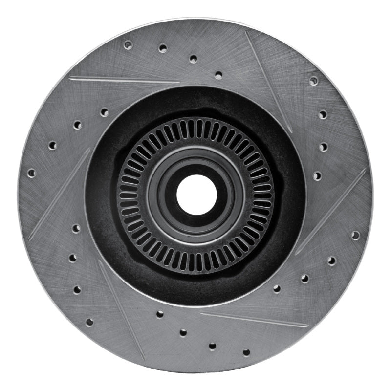 R1 95-11 Ford Explorer Front Left Drilled & Slotted Silver Brake Rotor