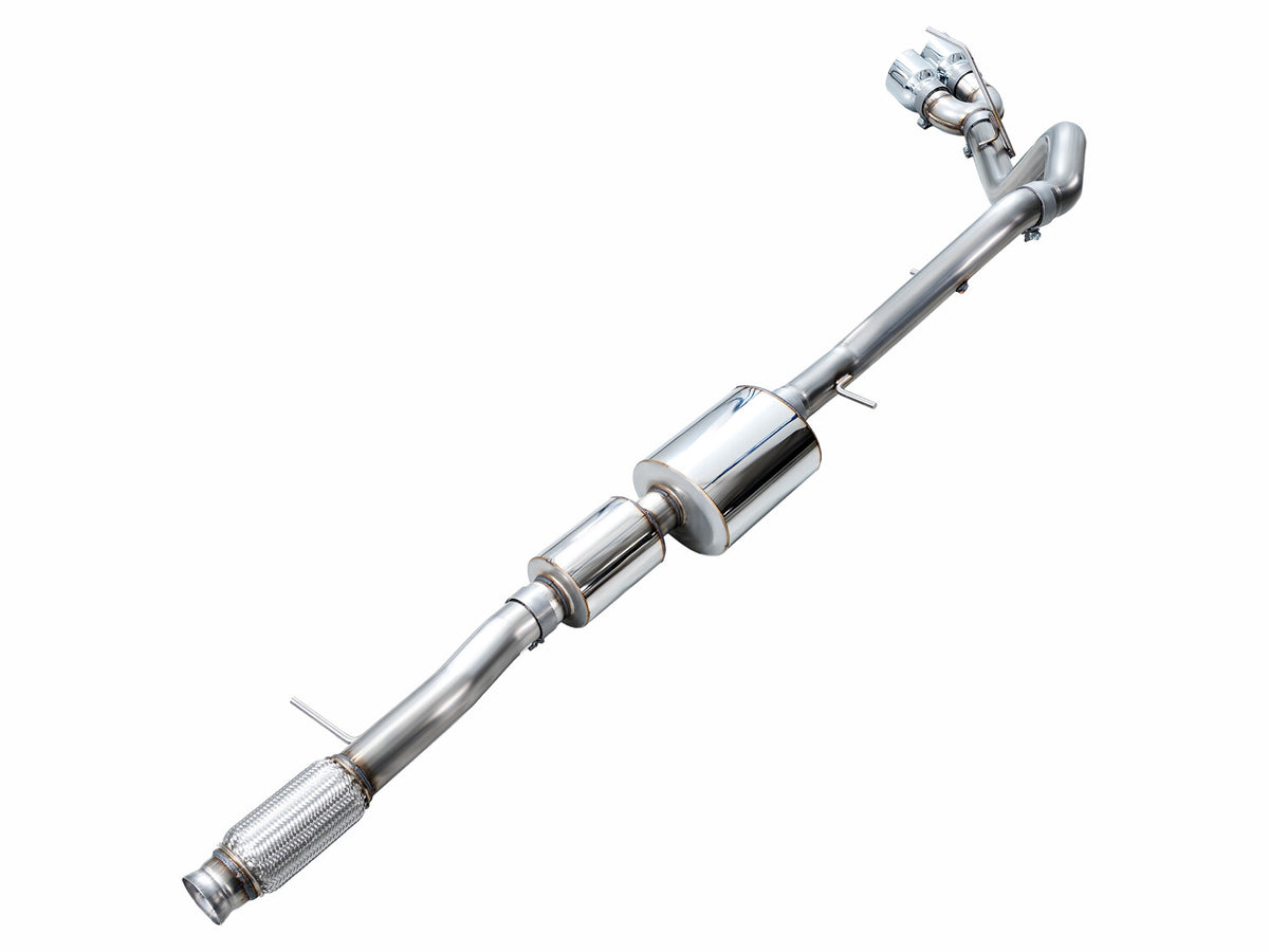 0FG Catback Side Exit Exhaust for 21-Present Tahoe/Yukon 5.3L - 4.5 Inch Chrome Silver Tips AWE Tuning