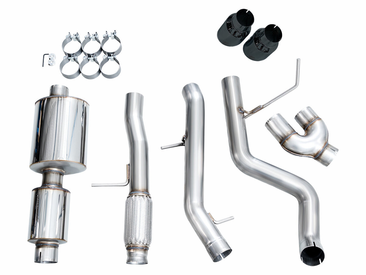 0FG Catback Side Exit Exhaust for 21-Present Tahoe/Yukon 5.3L - 4.5 Inch Diamond Black Tips AWE Tuning
