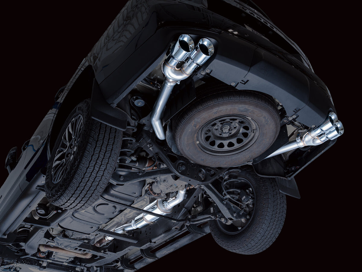 0FG Catback Split Rear Exit Exhaust for 21-Present Suburban/Yukon XL 5.3L - 4.5 Inch Quad Chrome Silver Tips AWE Tuning
