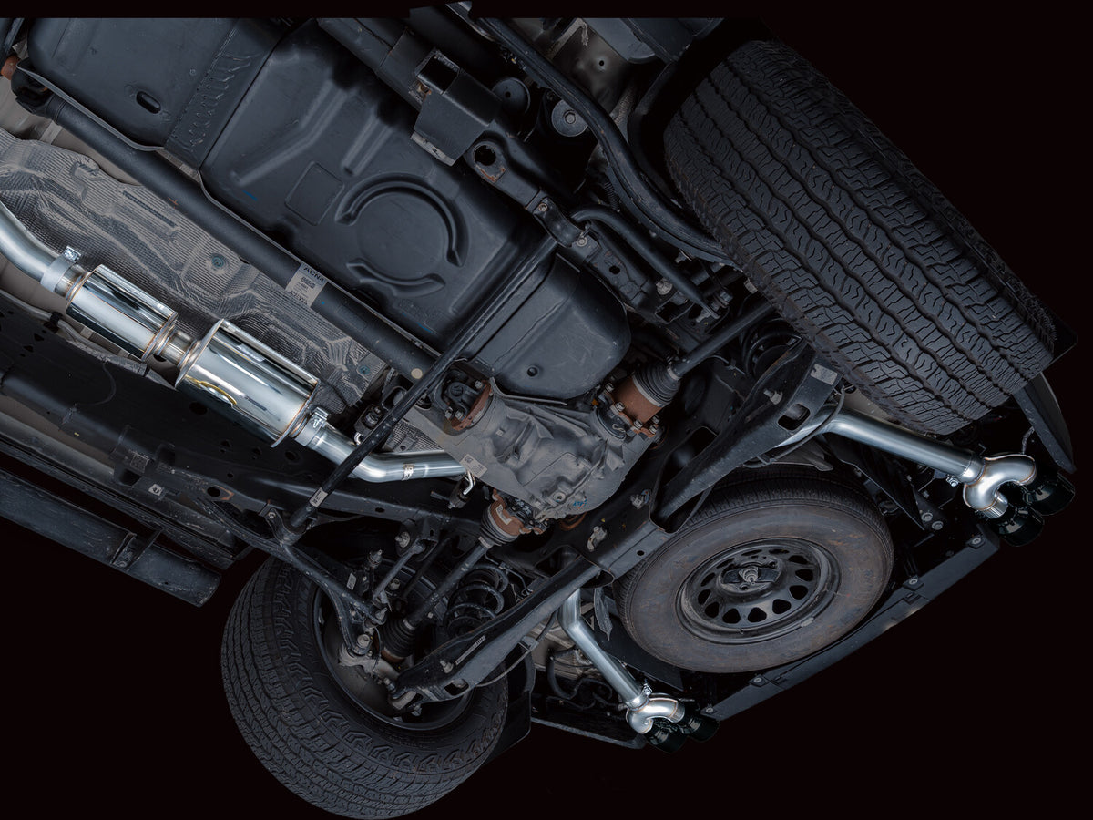 0FG Catback Split Rear Exit Exhaust for 21-Present Tahoe/Yukon 5.3L - 4.5 Inch Quad Diamond Black Tips AWE Tuning