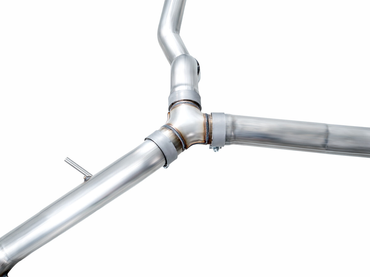 0FG Catback Split Rear Exit Exhaust for 21-Present Suburban/Yukon XL 5.3L - 4.5 Inch Quad Diamond Black Tips AWE Tuning