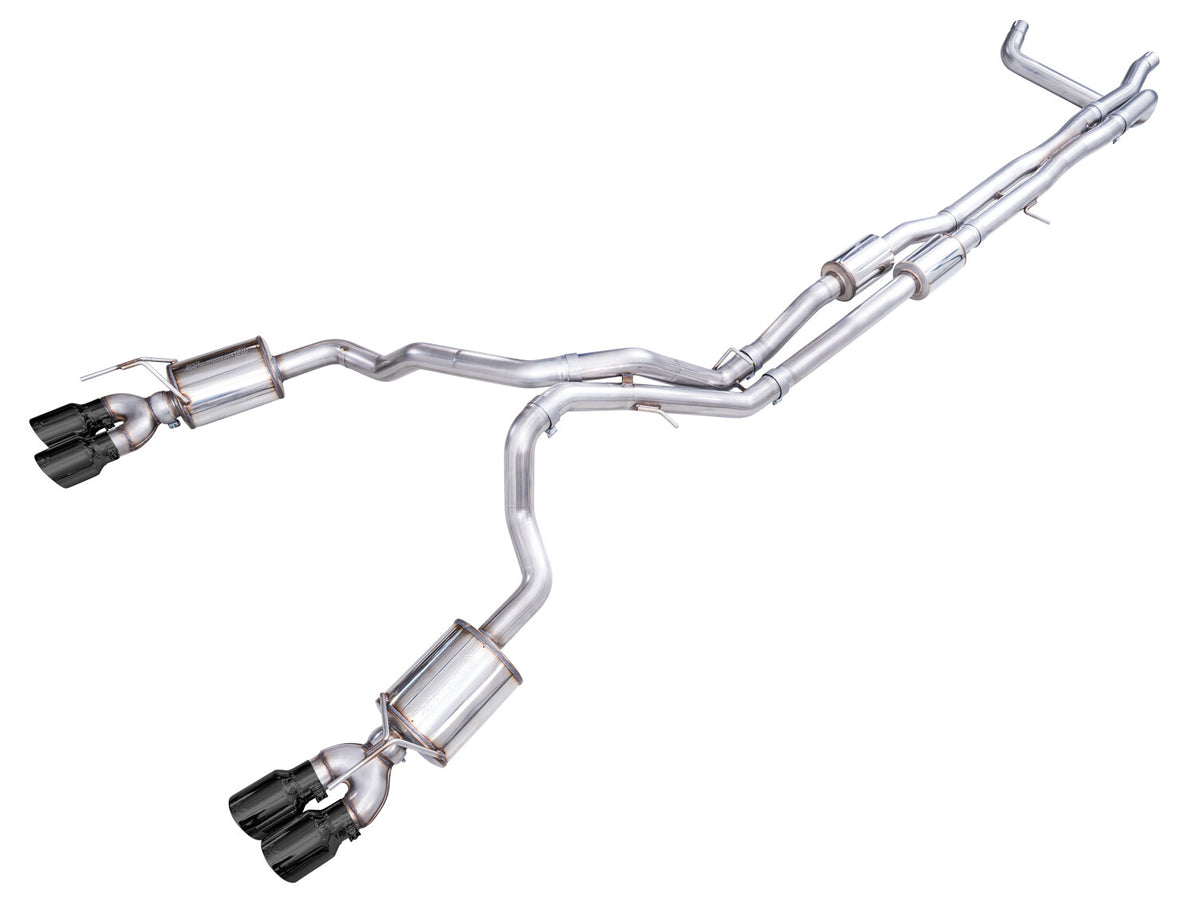 0FG Catback Exhaust for 21-Present Suburban/Yukon XL 6.2L - 4.5 Inch Diamond Black Tips AWE Tuning