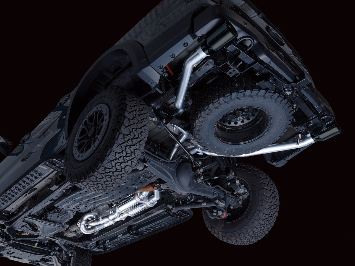 SwitchPath Exhaust for the Ford Ranger Raptor - 5 Inch Diamond Black Tips AWE Tuning