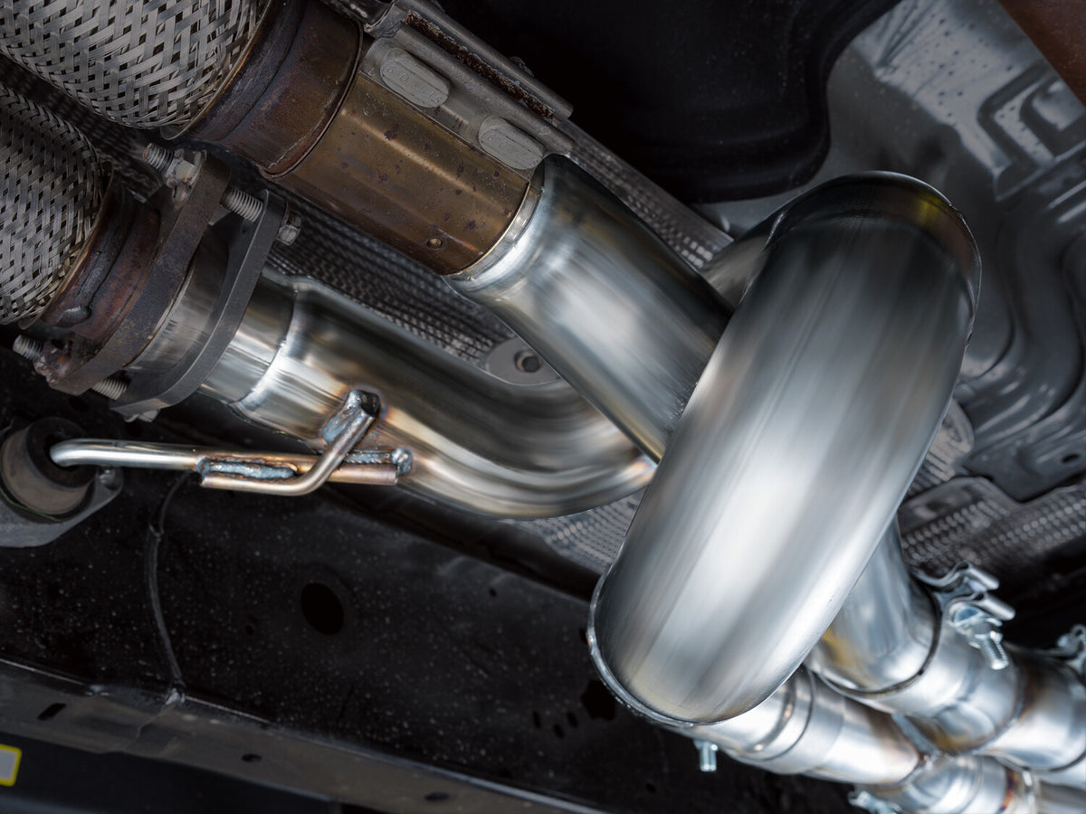SwitchPath Exhaust for the Ford Ranger Raptor - 5 Inch Diamond Black Tips AWE Tuning