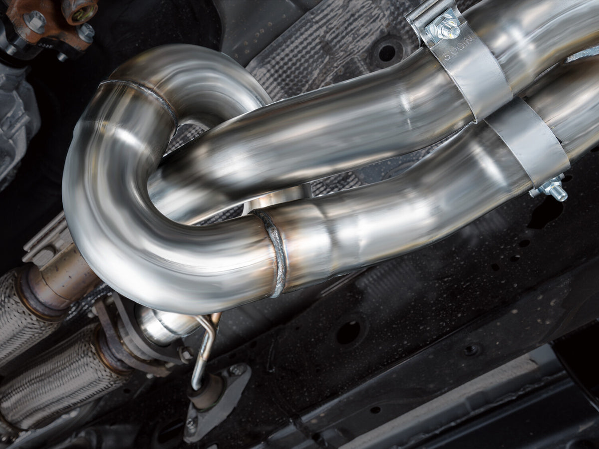 SwitchPath Exhaust for the Ford Ranger Raptor - 5 Inch Diamond Black Tips AWE Tuning