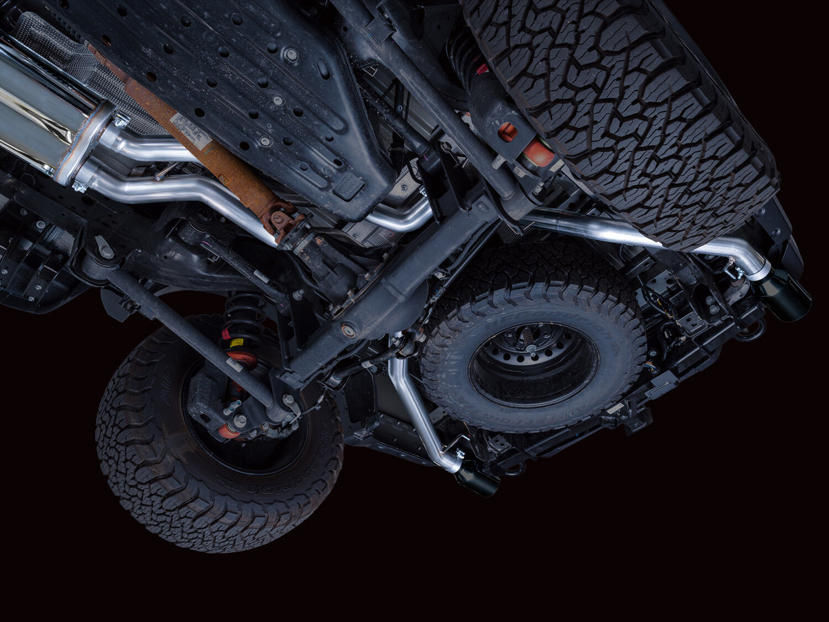 SwitchPath Exhaust for the Ford Ranger Raptor - 5 Inch Diamond Black Tips AWE Tuning