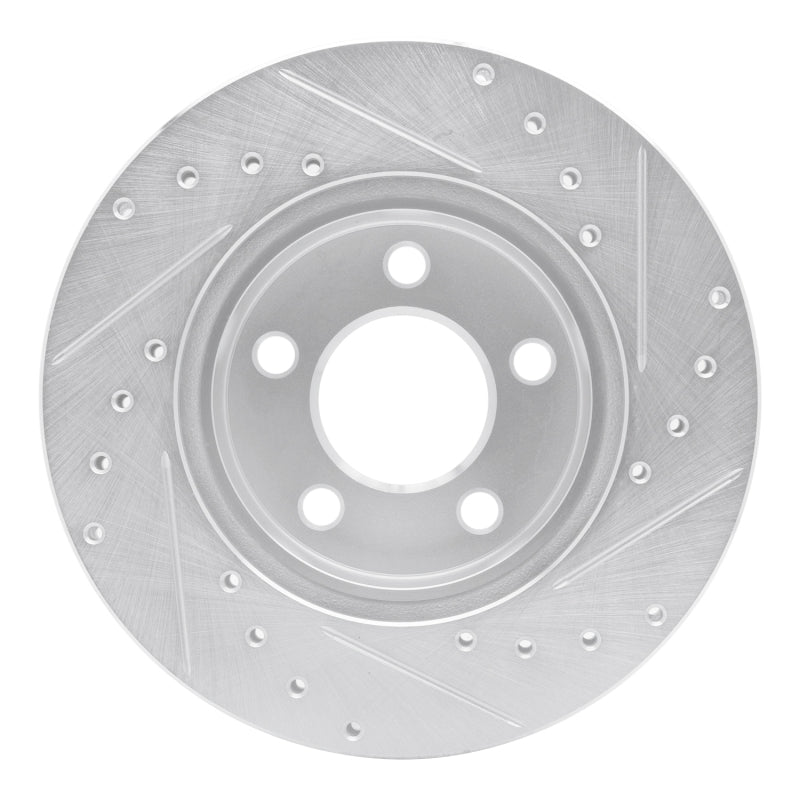 R1 95-02 Ford Explorer Front Left Drilled & Slotted Silver Brake Rotor