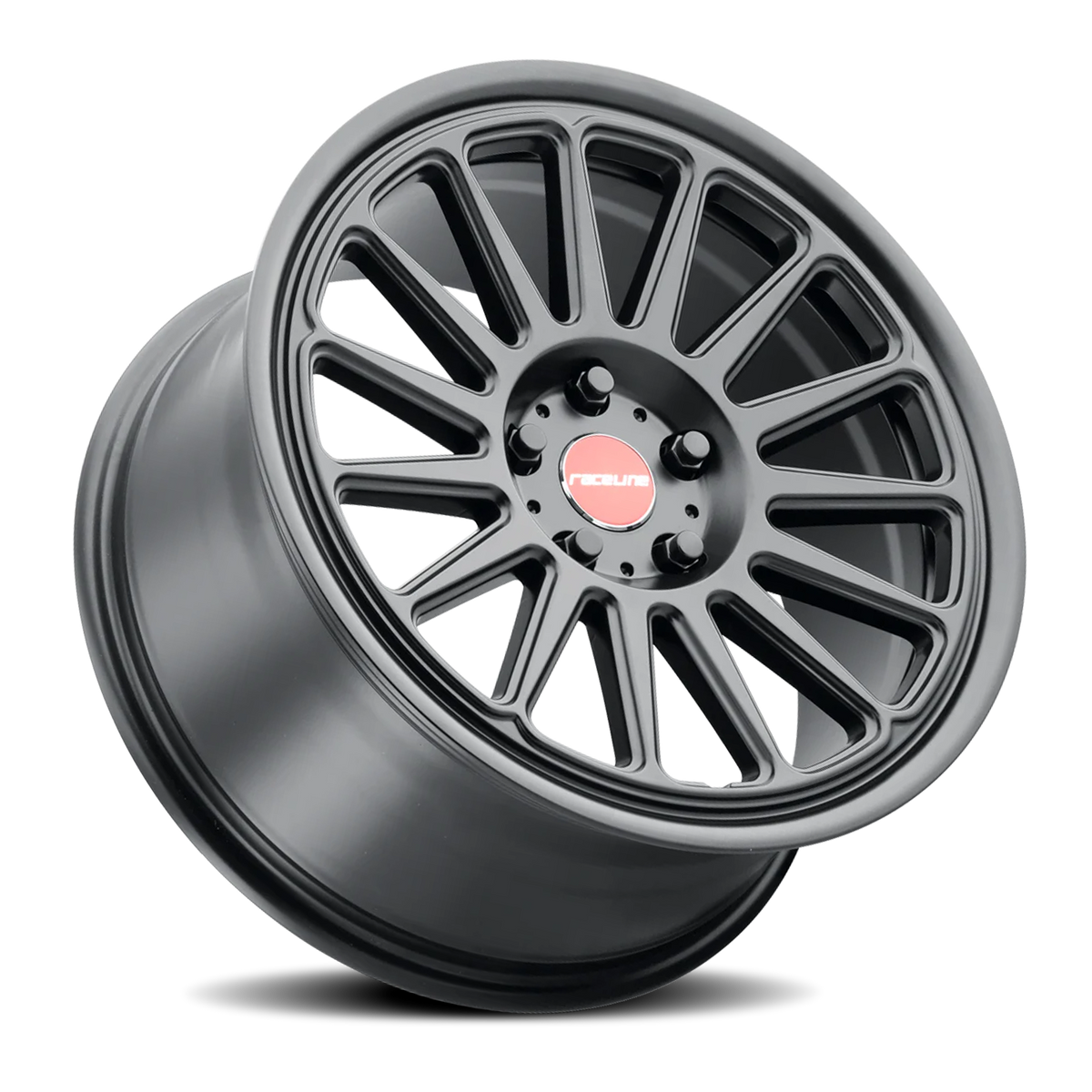 Aluminum Wheels 18x9.5 Grip 315B Satin Black Red and Black Logo Multi Spoke 35 Offset 5 on 112 Bolt Pattern 66.6 Bore Raceline