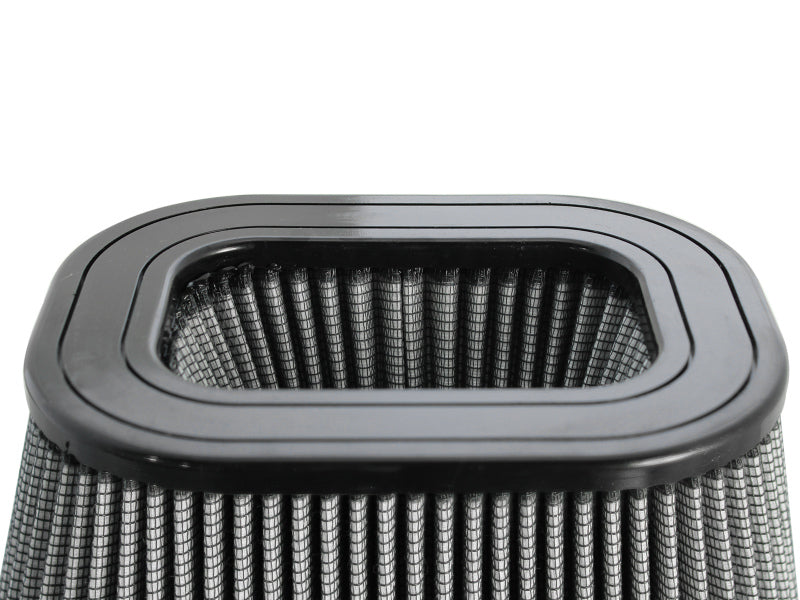 aFe MagnumFLOW Pro DRY S Universal Air Filter featuring a rectangular design with a black frame and pleated filter media.