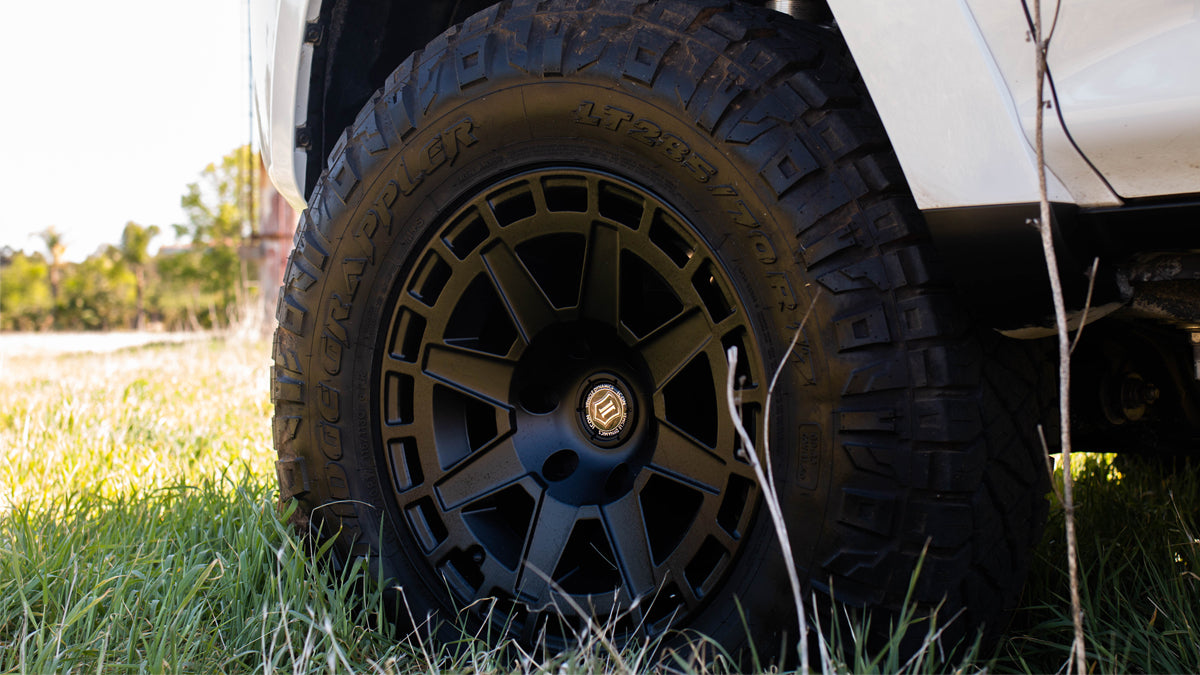 Compass 17 X 8.5 / 6X135 / 6MM / 5 Inch Back Space Satin Black, ICON Alloys