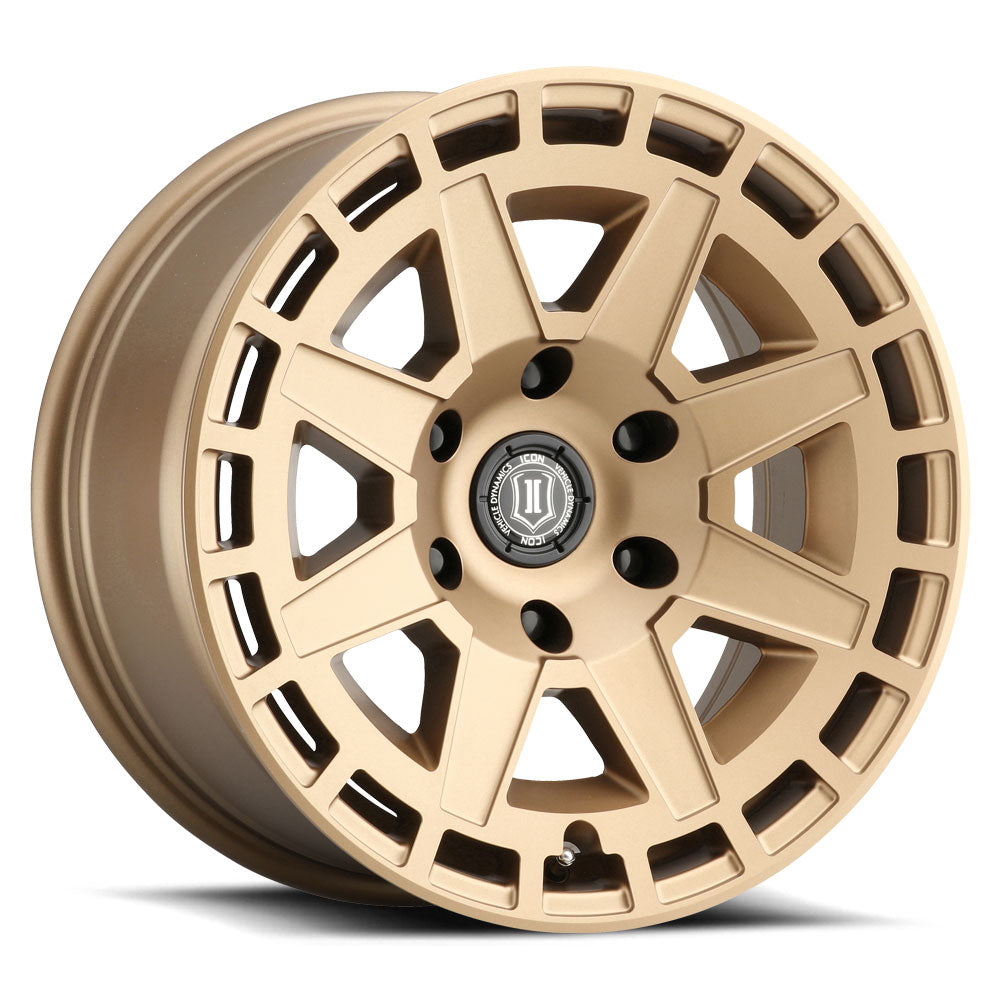 Compass 17 X 8.5 / 6X5.5 / 0MM / 4.75 Inch Back Space Satin Brass, ICON Alloys