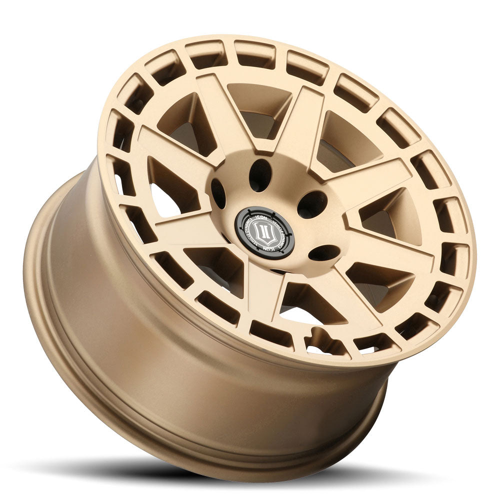 Compass 17 X 8.5 / 6X5.5 / 0MM / 4.75 Inch Back Space Satin Brass, ICON Alloys